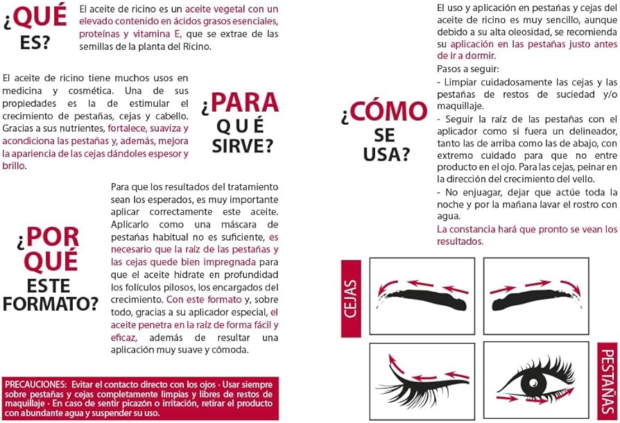 Aceite de Ricino Puro 100% para Pestañas y Cejas | Primera Presión en Frío - Imagen 2